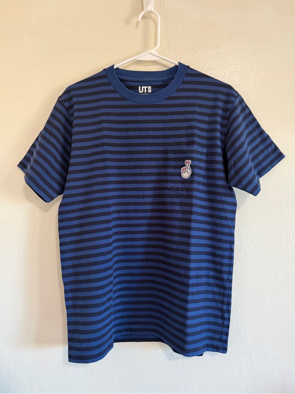 Uniqlo UT x Peter Ceizer Blue & Black Striped Pocket T-Shirt